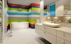 Bright bathroom tiles photo