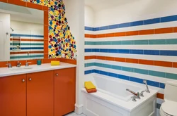 Bright bathroom tiles photo