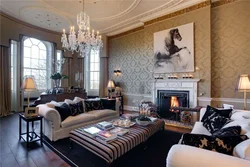 Living room interior in English style photo