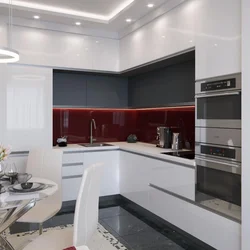 Suspended ceiling in the kitchen real photos