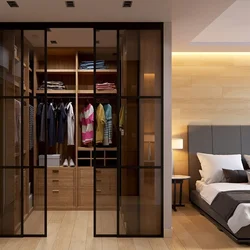 Dressing room in the bedroom photo