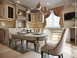 Kitchen interior in a house in a classic style