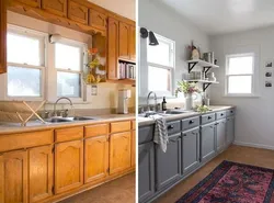 How to paint an old kitchen photo