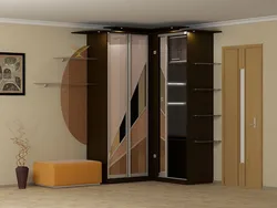 Corner wardrobe in the hallway photo design ideas