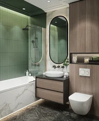 Bathroom interior photo in modern economy style