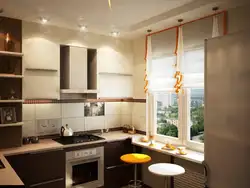 Kitchen design in modern style 6 sq.m.