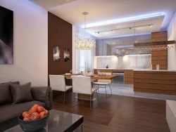 Kitchen living room 60 sq m in the house design