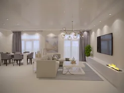 Oshxona yashash xonasi uy dizaynida 60 m²