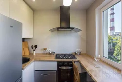Kitchens small photos with refrigerator 6 sq.