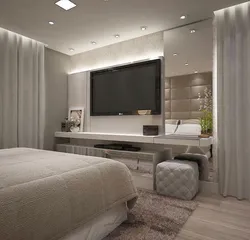 Bedroom bed tv design photo