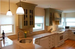 Photo of corner kitchens in a house with a window