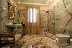 Bathroom wall marble design