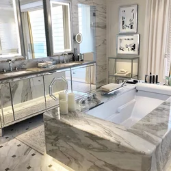 Bathroom wall marble design
