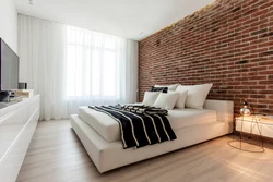 Brick design in bedroom interior