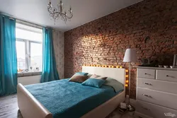 Brick design in bedroom interior