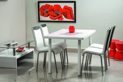 Tables and chairs in the kitchen interior