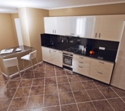 Kitchen interior beige floor photo