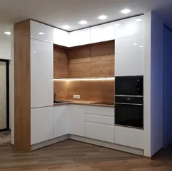 Kitchen design with mezzanines to the ceiling