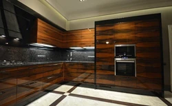 Kitchen veneer photos in the interior