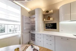 Corner kitchens with TV on the wall photo