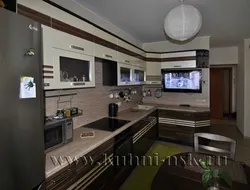 Corner Kitchens With TV On The Wall Photo