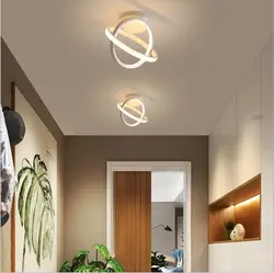 Modern chandeliers in the hallway photo