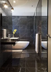 Dark Marble In The Bathroom Interior