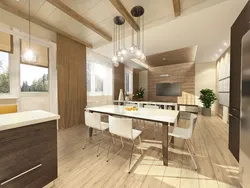Interior kitchen living room with access to the terrace