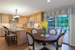 Interior kitchen living room with access to the terrace