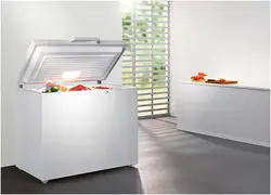 Chest freezer in the kitchen interior