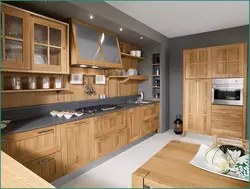 Wooden modern kitchen photo