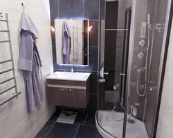 Tualetsiz duşlu kiçik bir banyonun dizaynı