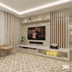 Qonaq Otağında Televizor Dizaynı Fotoşəkili