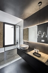 Micro concrete for bathroom photo