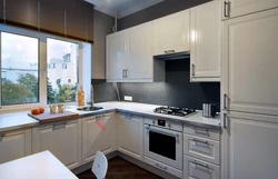 Corner Kitchen Design With Window In Apartment