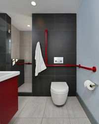 Bath design red white color