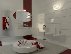 Bath design red white color