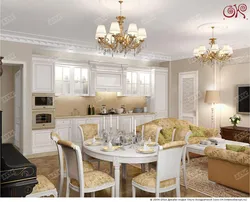 Kitchen living room in classic style photo interior