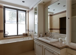 Window from the bath to the kitchen design