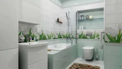 Bathroom interior design with flowers