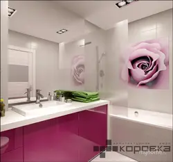 Bathroom interior design with flowers