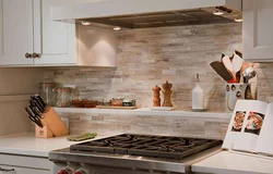 Finishing the kitchen apron with tiles photo