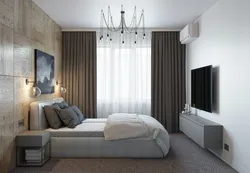 Gray beige bedroom photo