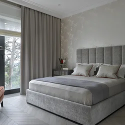 Gray beige bedroom photo
