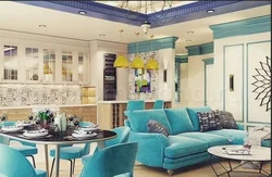 Mətbəx Interyerində Firuzəyi Divan