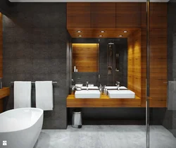 Bathroom design concrete and wood