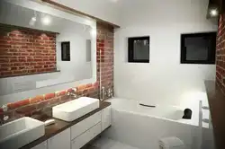 Bath design brick wall