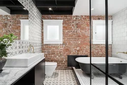 Bath design brick wall
