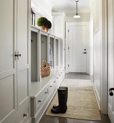 Cabinets In A Narrow Hallway In The Corridor Photo