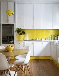 Yellow white kitchen photo